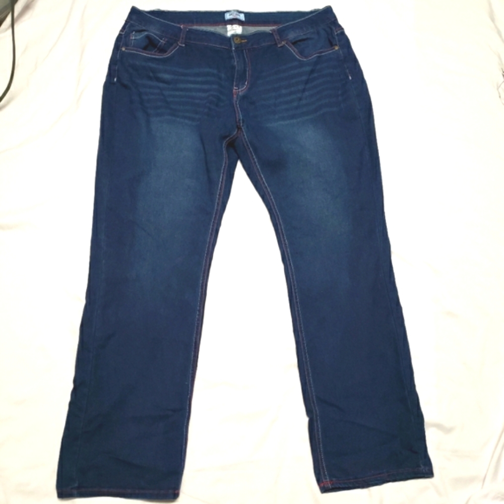 Jean's Denim Straight Leg Blue Size 18W. 2% Spandex